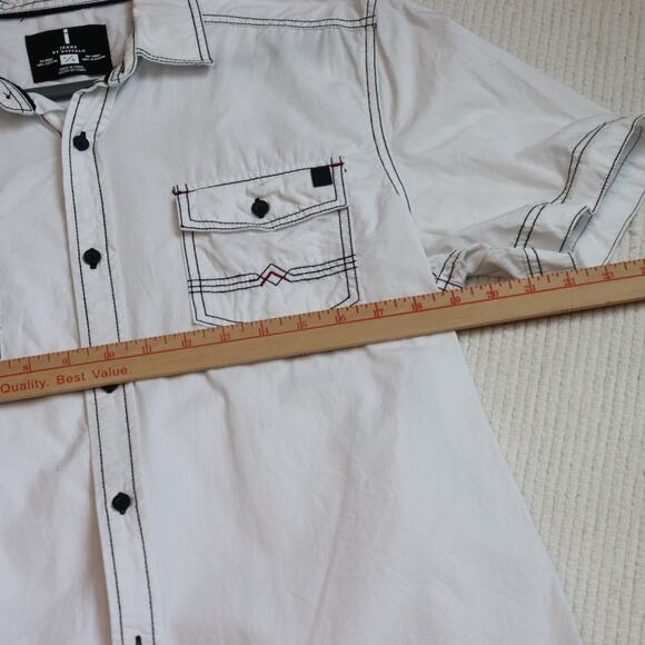 i Jeans by Buffalo Men's White Button Down Shirt Size L Contrast Stitch Western - Picture 5 of 7